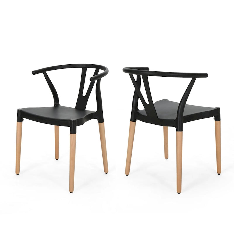 Chaises de salle à manger Mountfair Modern Wood Leg (Lot de 2) par Christopher Knight Home