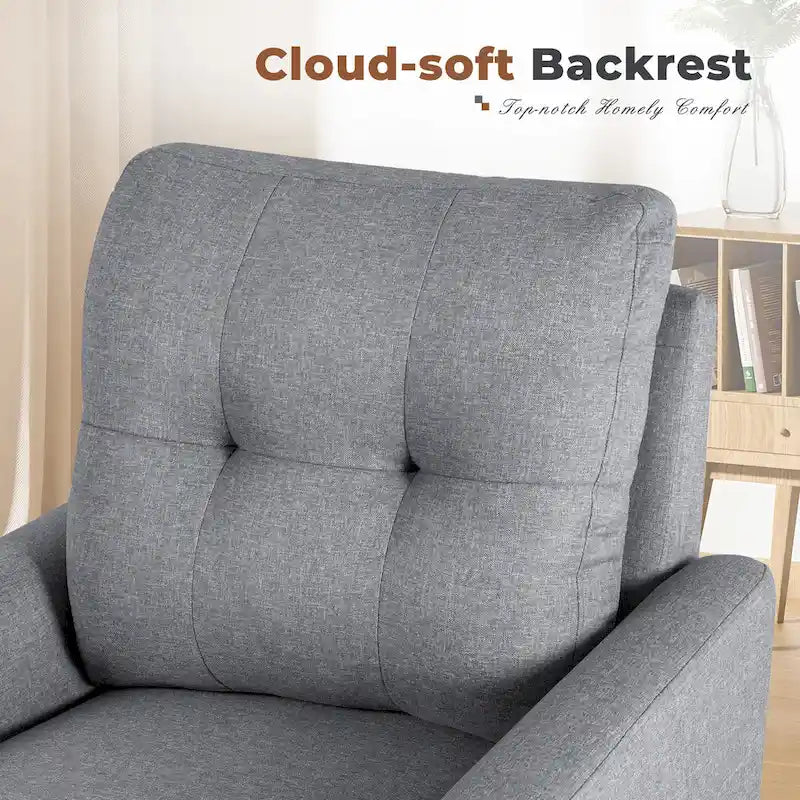 Fauteuil d'appoint Homall, Fauteuil Moderne en Tissu Rembourré avec Pieds en Bois, Chaise Longue pour Salon