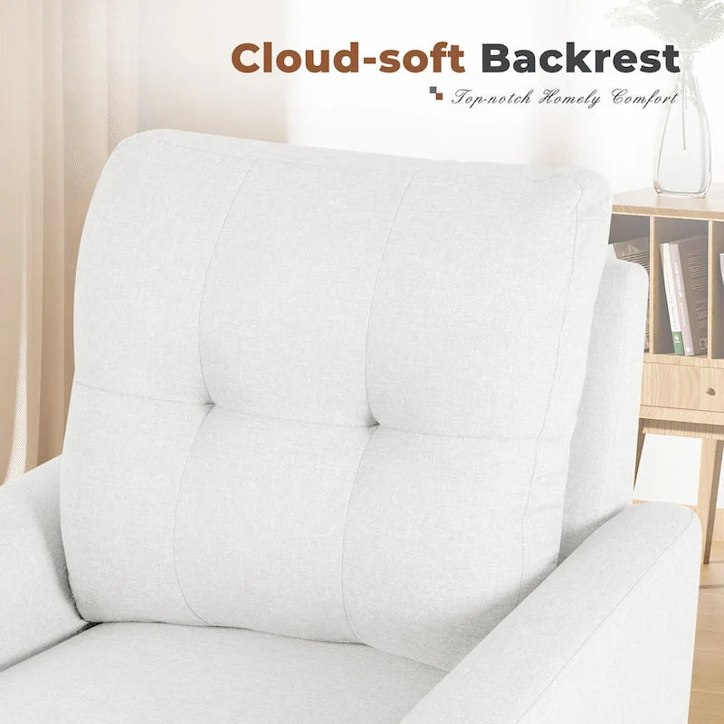 Fauteuil d'appoint Homall, Fauteuil Moderne en Tissu Rembourré avec Pieds en Bois, Chaise Longue pour Salon