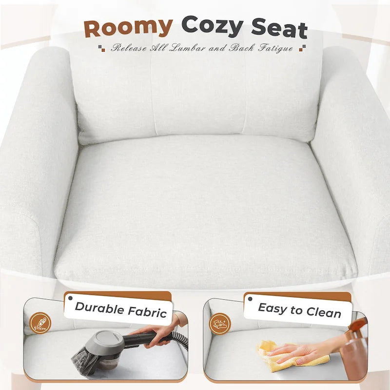 Fauteuil d'appoint Homall, Fauteuil Moderne en Tissu Rembourré avec Pieds en Bois, Chaise Longue pour Salon