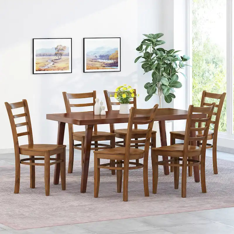 Chaises de salle à manger Prestage en hévéa (lot de 6) par Christopher Knight Home