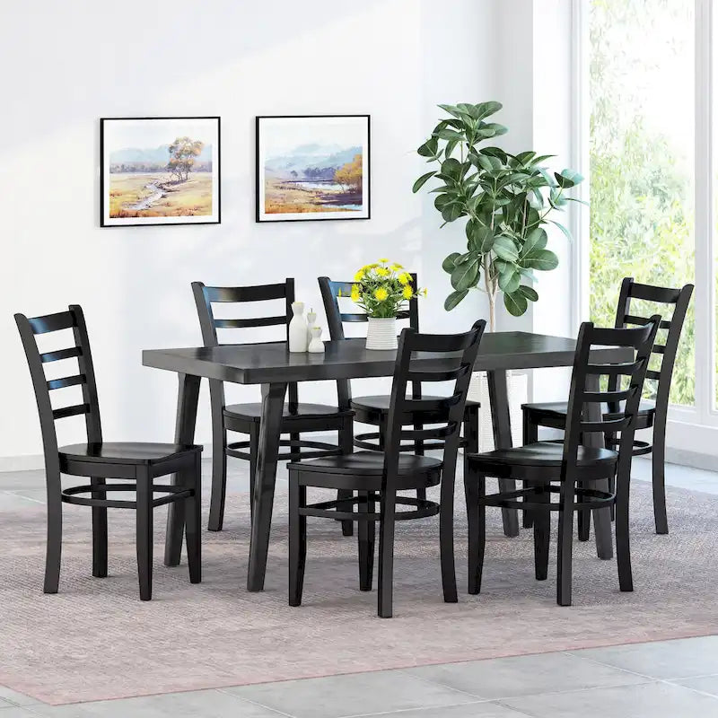 Chaises de salle à manger Prestage en hévéa (lot de 6) par Christopher Knight Home