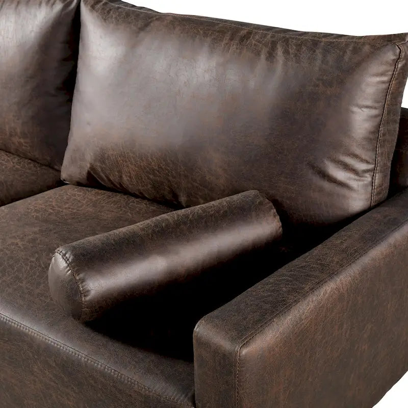 HOOOWOOO Canapé Rembourré de Style Mid-Century Modern avec Coussins Roulés