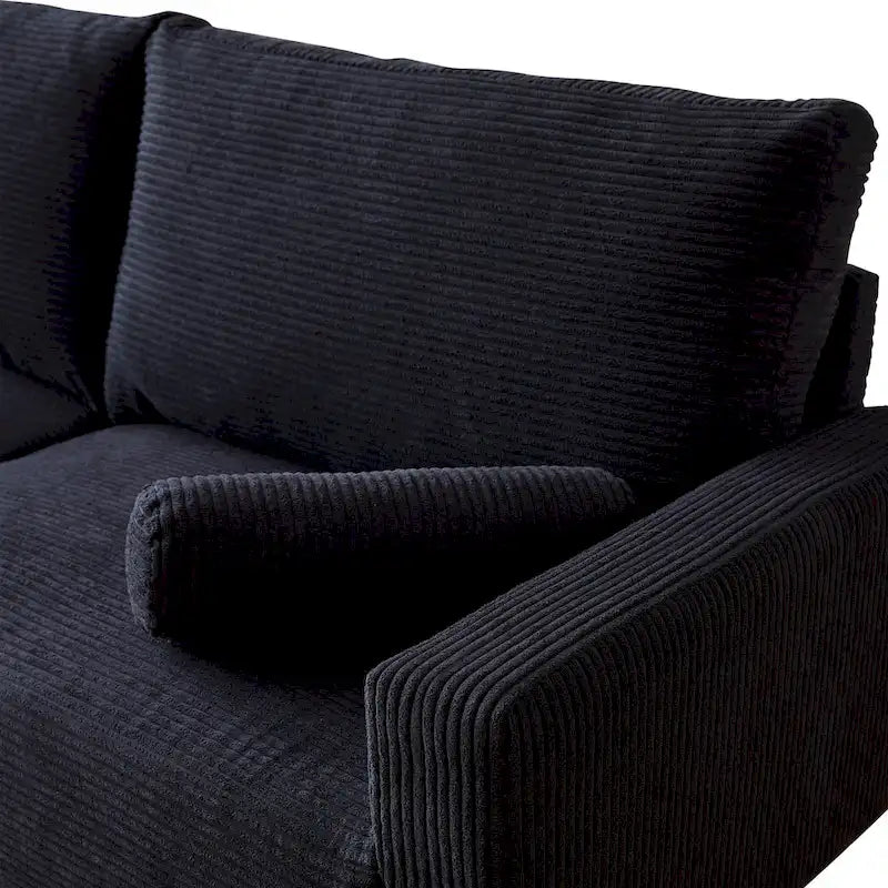 HOOOWOOO Canapé Rembourré de Style Mid-Century Modern avec Coussins Roulés