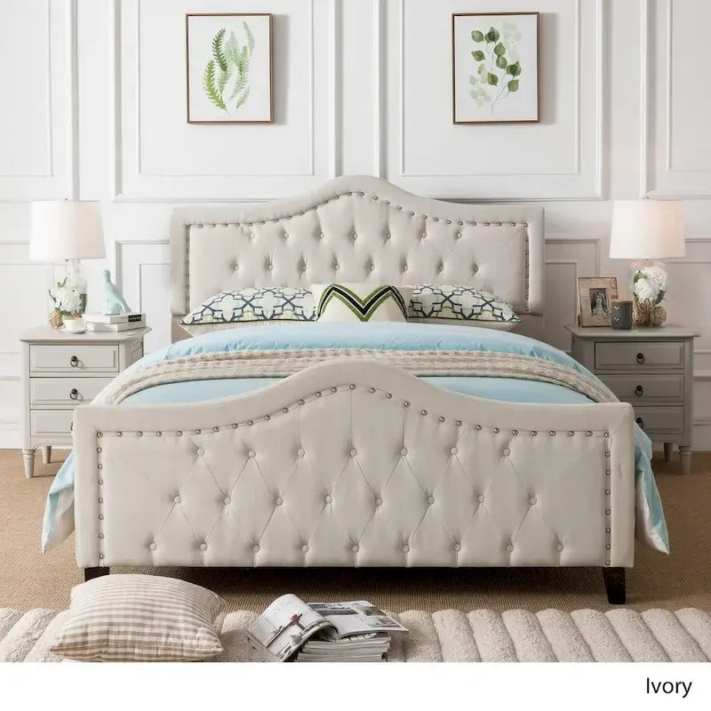 Lit capitonné Queen Size Virgil par Christopher Knight Home
