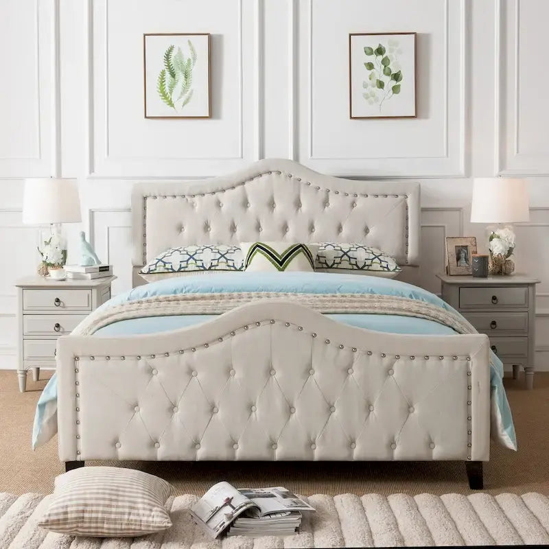 Lit capitonné Queen Size Virgil par Christopher Knight Home