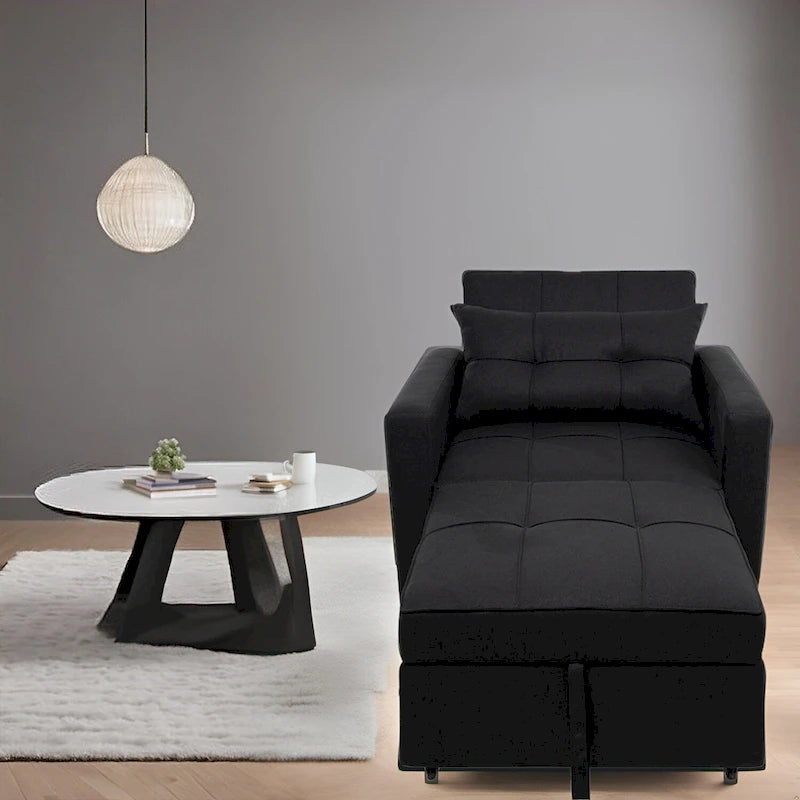 Fauteuil inclinable convertible 3 en 1 - Canapé-lit pliant moderne rembourré pour petits espaces