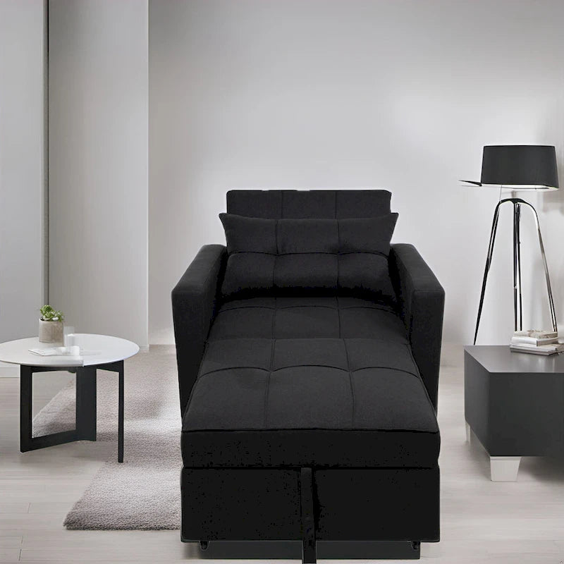 Fauteuil inclinable convertible 3 en 1 - Canapé-lit pliant moderne rembourré pour petits espaces