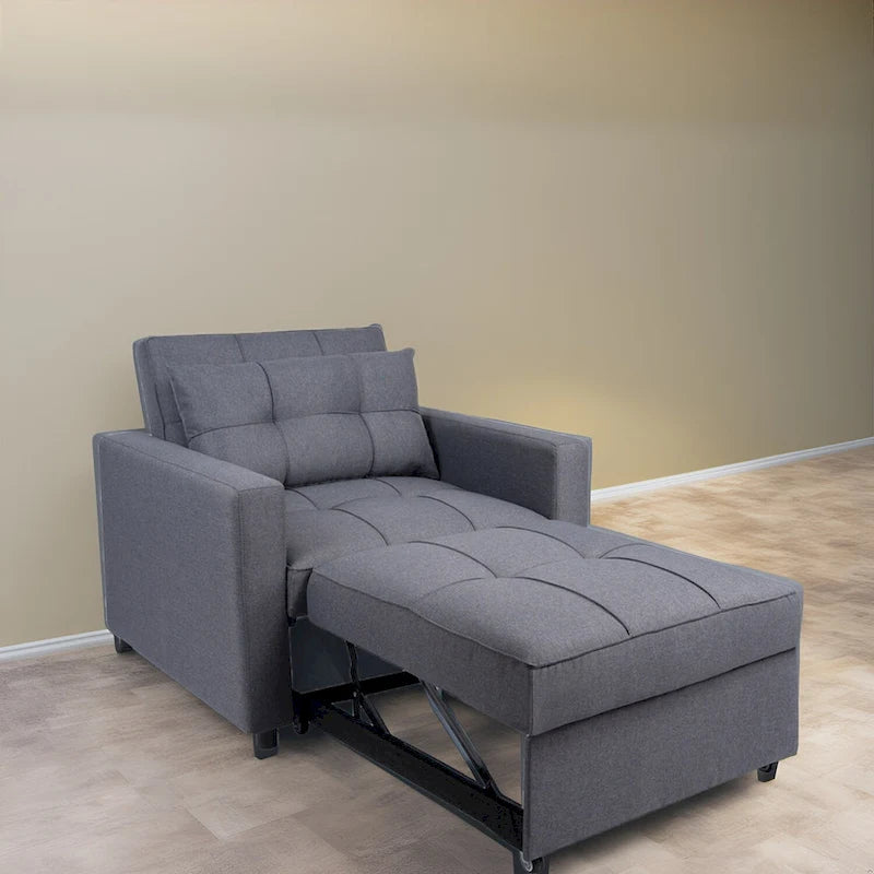 Fauteuil inclinable convertible 3 en 1 - Canapé-lit pliant moderne rembourré pour petits espaces