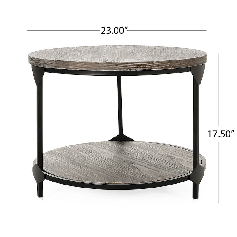 Table basse ronde moderne industrielle Cedarhurst par Christopher Knight Home