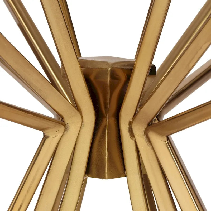 Table d'appoint Helios Modern Glam Sunburst fabriquée à la main avec plateau en verre trempé par Christopher Knight Home