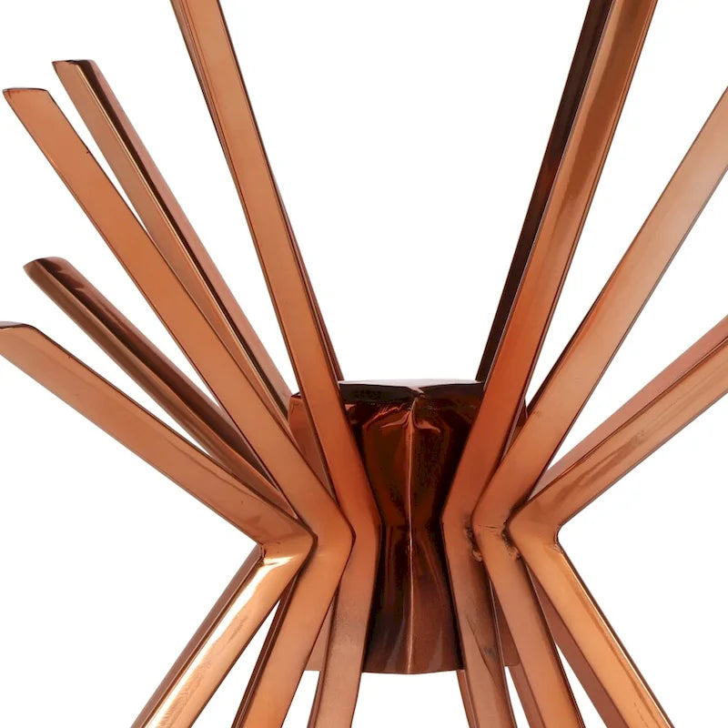 Table d'appoint Helios Modern Glam Sunburst fabriquée à la main avec plateau en verre trempé par Christopher Knight Home