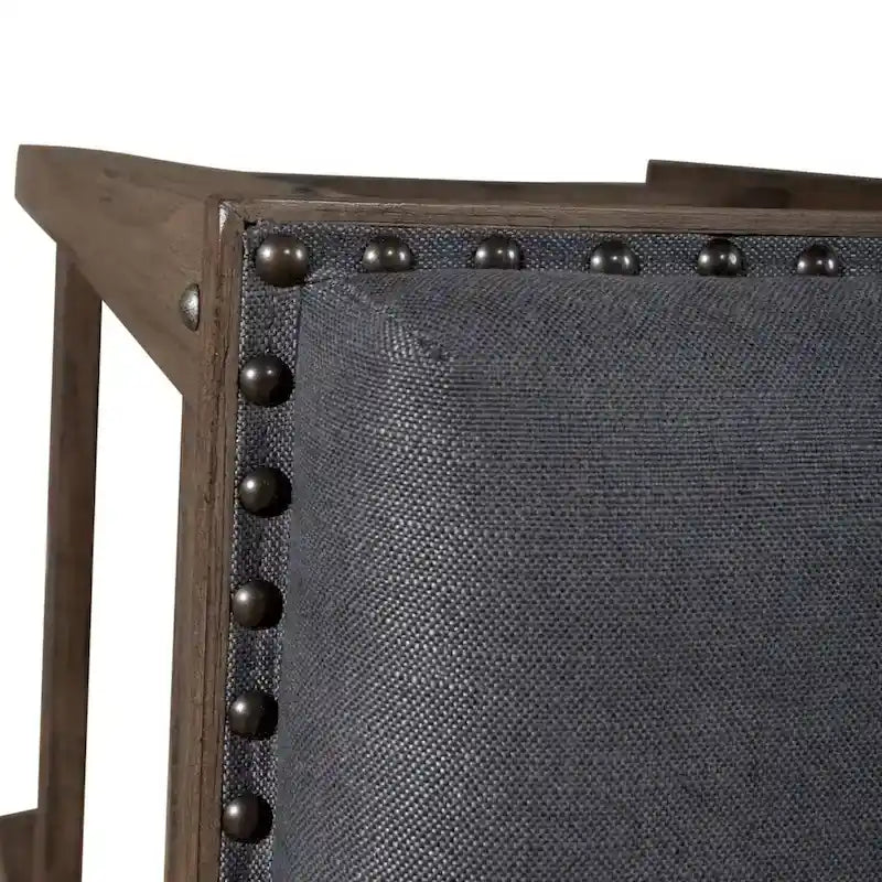 Tabouret de console rembourré en métal Sonoma Road vieilli, battu, écorce, étain antique - 17x17x26