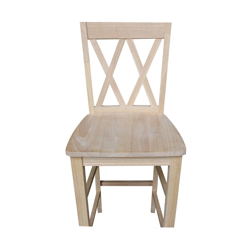 Tabouret à double dossier en X inachevé International Concepts