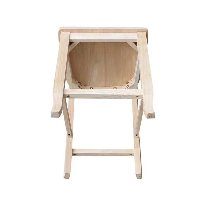 Tabouret à double dossier en X inachevé International Concepts