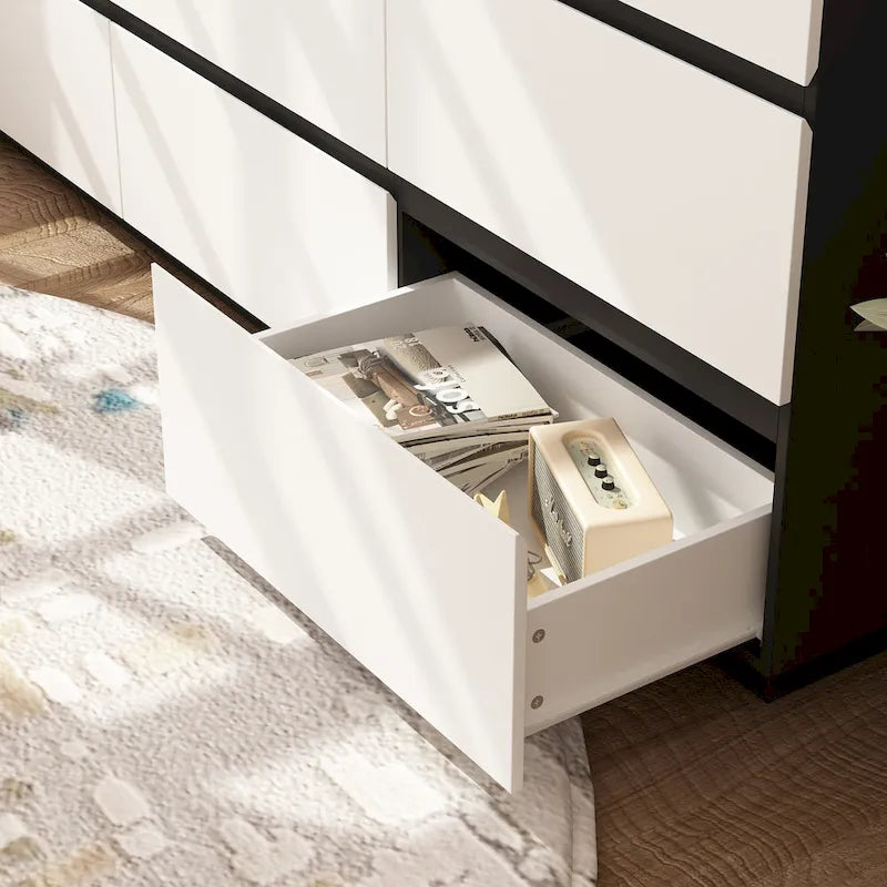 Commode moderne minimaliste à neuf tiroirs/six tiroirs, solution de rangement