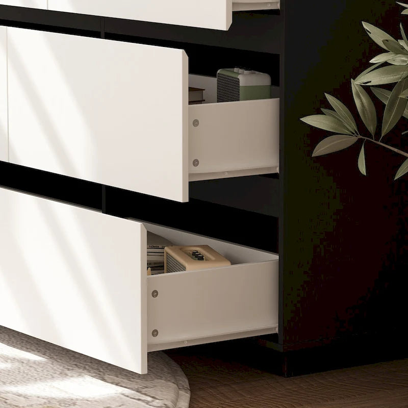 Commode moderne minimaliste à neuf tiroirs/six tiroirs, solution de rangement