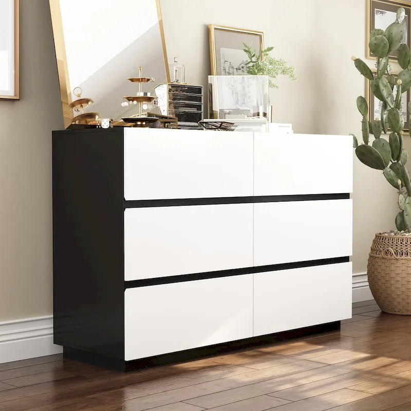Commode moderne minimaliste à neuf tiroirs/six tiroirs, solution de rangement