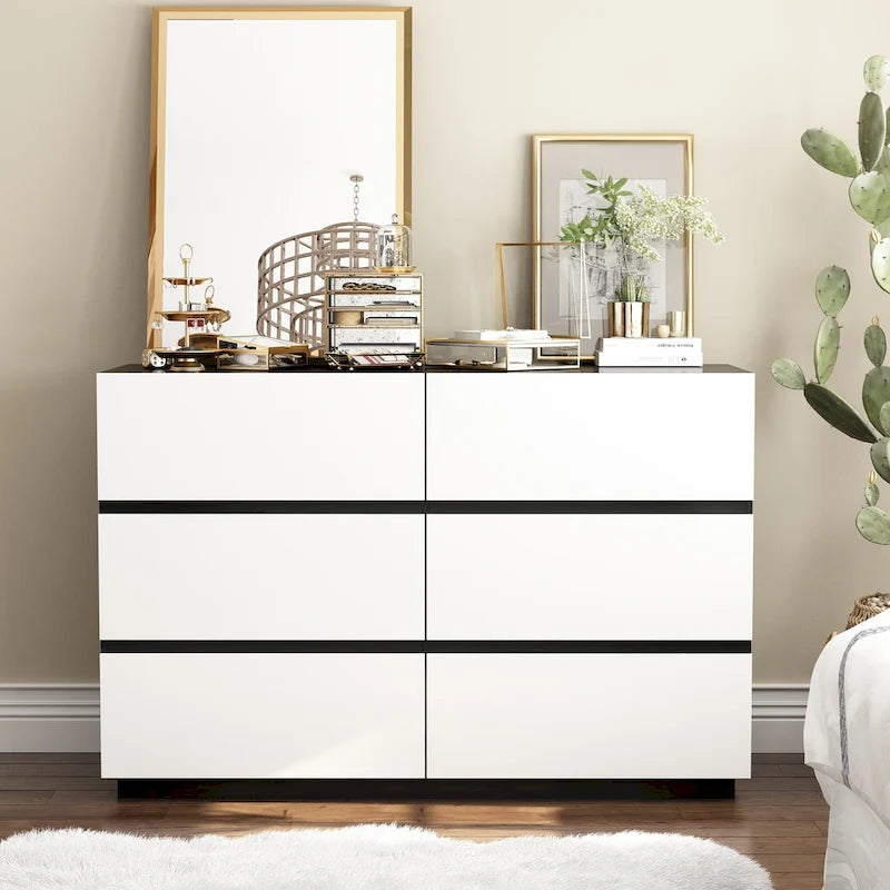 Commode moderne minimaliste à neuf tiroirs/six tiroirs, solution de rangement