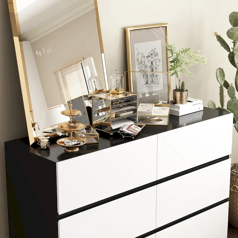 Commode moderne minimaliste à neuf tiroirs/six tiroirs, solution de rangement