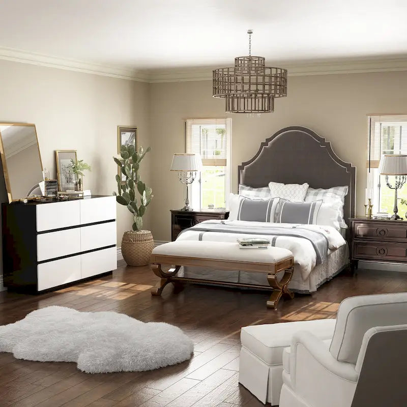 Commode moderne minimaliste à neuf tiroirs/six tiroirs, solution de rangement