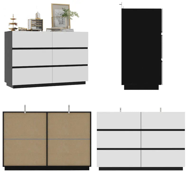 Commode moderne minimaliste à neuf tiroirs/six tiroirs, solution de rangement