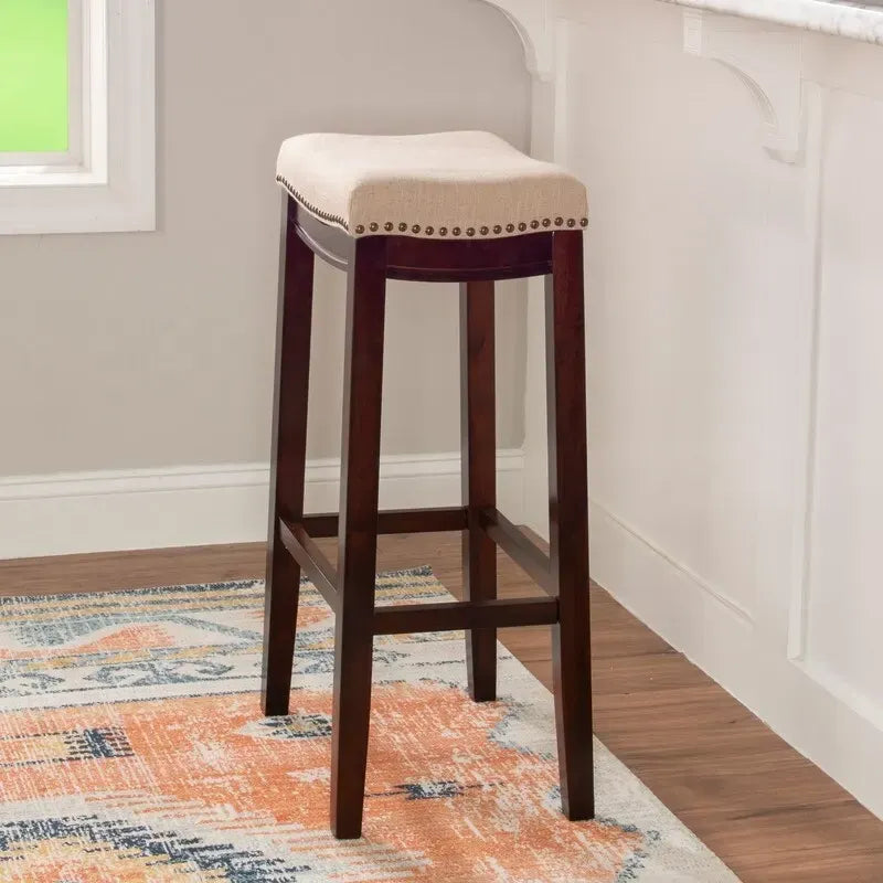 Tabouret de bar Linon Willamette en lin sans dossier de 32 po