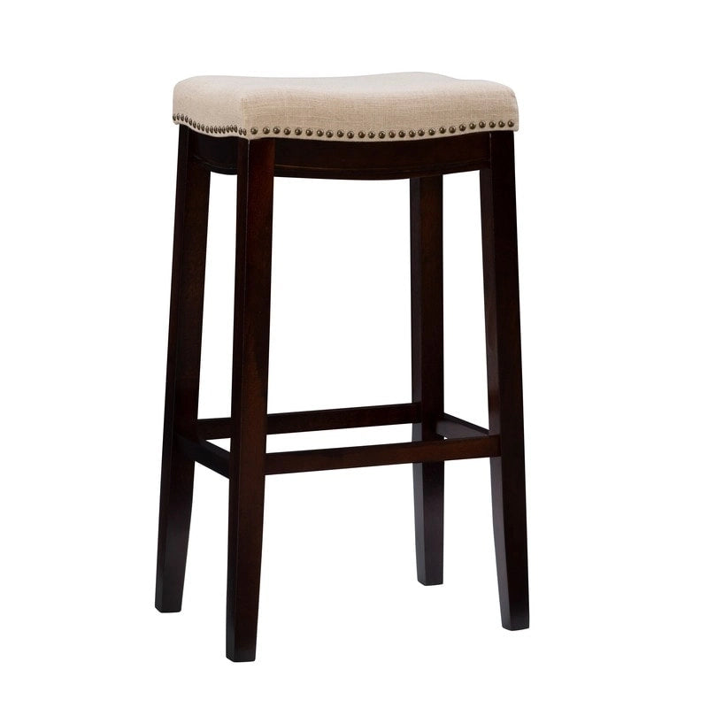Tabouret de bar Linon Willamette en lin sans dossier de 32 po