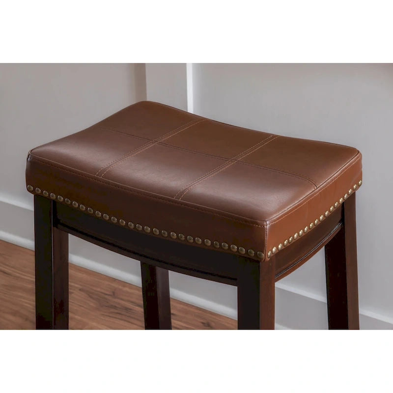 Tabouret de comptoir en similicuir cognac Linon Willamette