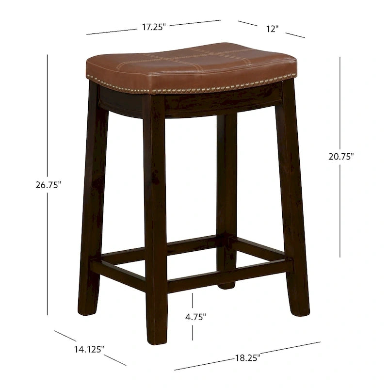 Tabouret de comptoir en similicuir cognac Linon Willamette