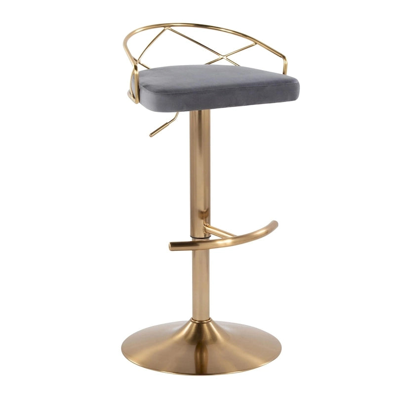 Tabouret de bar réglable Silver Orchid Charlotte Glam (lot de 2)