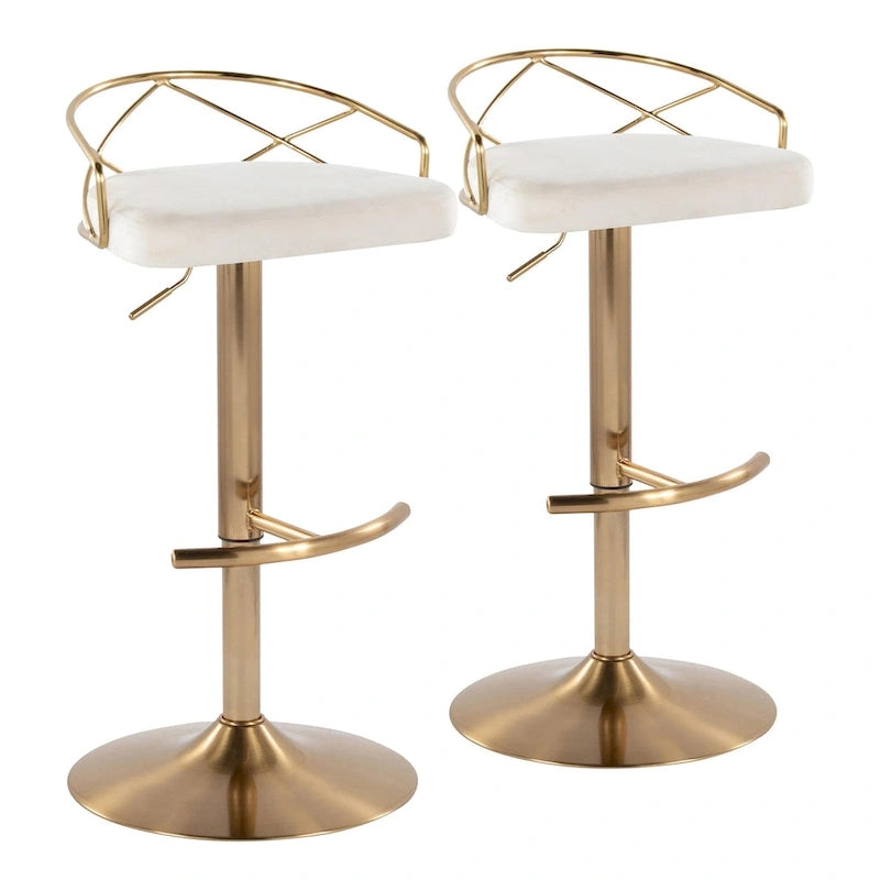 Tabouret de bar réglable Silver Orchid Charlotte Glam (lot de 2)