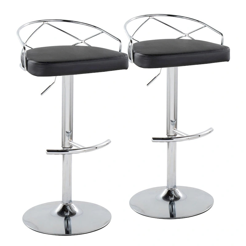 Tabouret de bar réglable Silver Orchid Charlotte Glam (lot de 2)