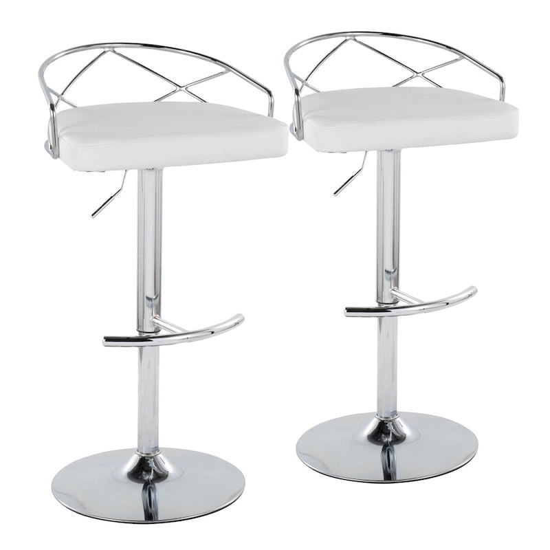 Tabouret de bar réglable Silver Orchid Charlotte Glam (lot de 2)