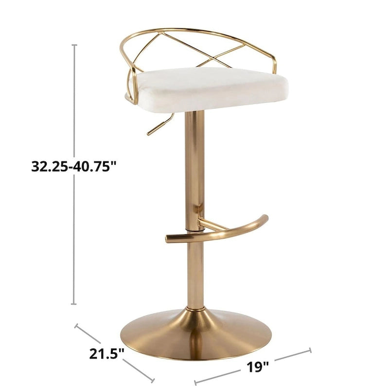 Tabouret de bar réglable Silver Orchid Charlotte Glam (lot de 2)