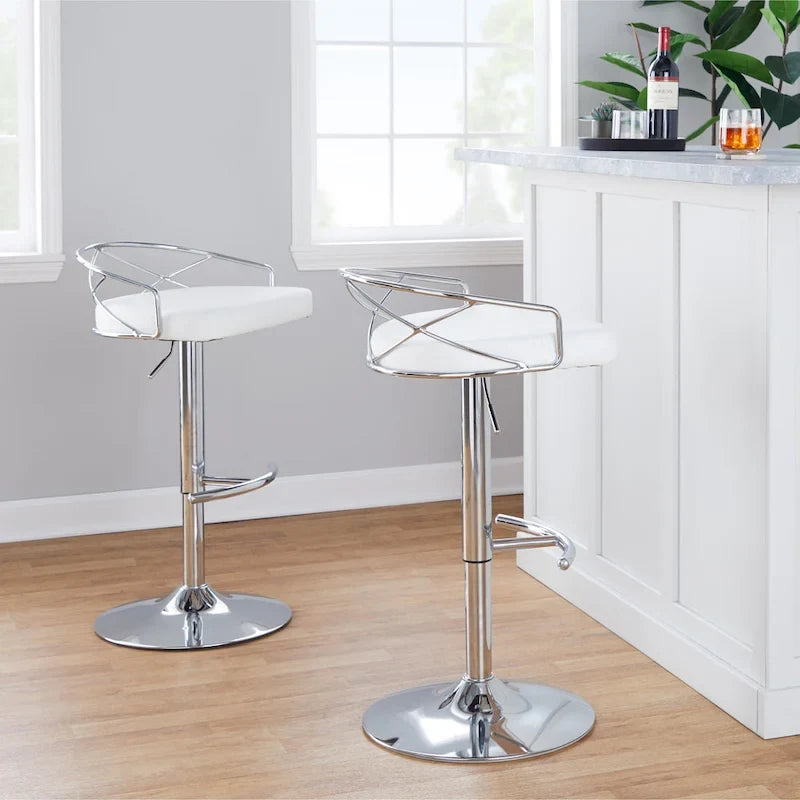 Tabouret de bar réglable Silver Orchid Charlotte Glam (lot de 2)
