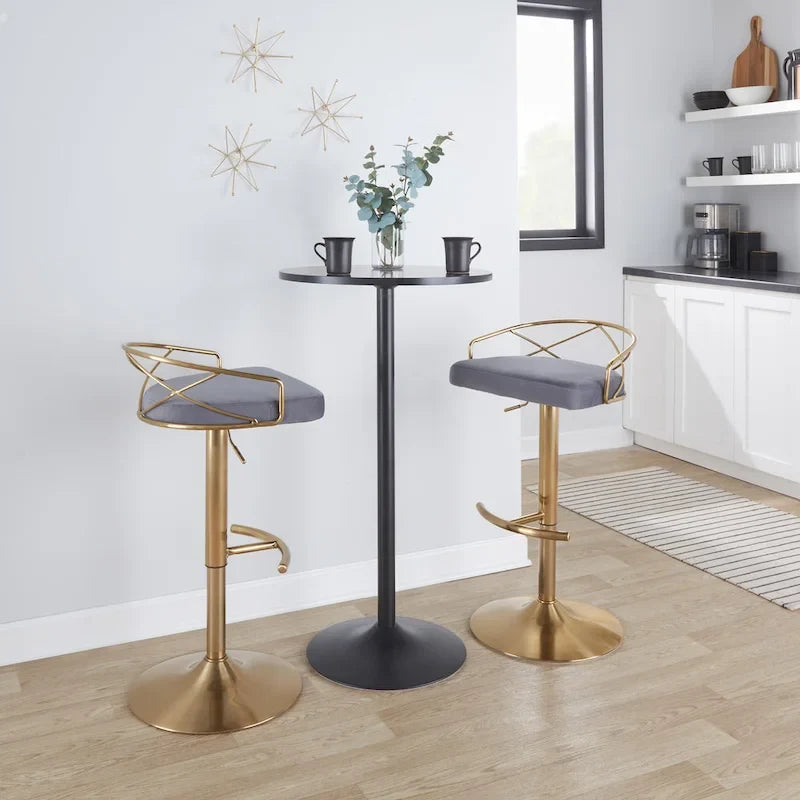Tabouret de bar réglable Silver Orchid Charlotte Glam (lot de 2)