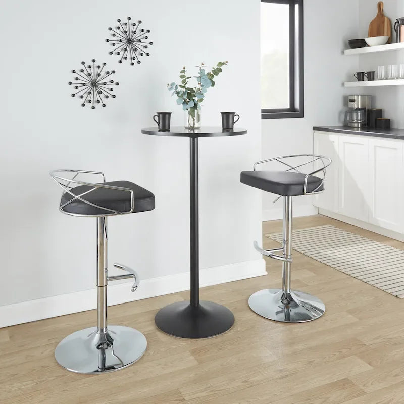 Tabouret de bar réglable Silver Orchid Charlotte Glam (lot de 2)