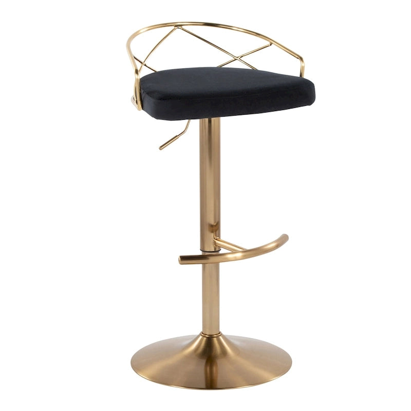 Tabouret de bar réglable Silver Orchid Charlotte Glam (lot de 2)