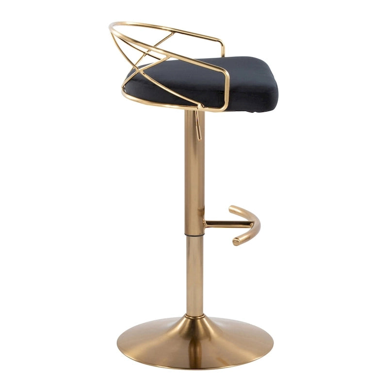 Tabouret de bar réglable Silver Orchid Charlotte Glam (lot de 2)