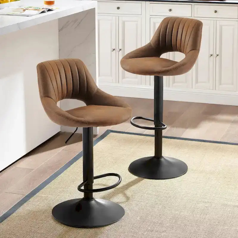 Tabouret de bar pivotant réglable rétro (lot de 2)