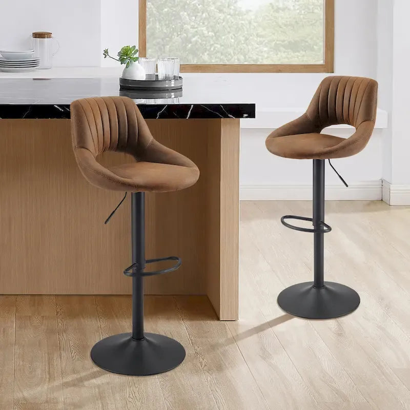 Tabouret de bar pivotant réglable rétro (lot de 2)