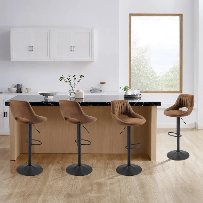 Tabouret de bar pivotant réglable rétro (lot de 2)