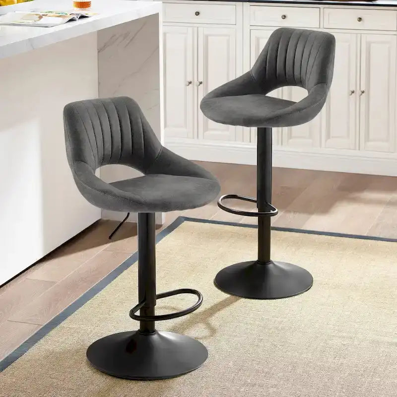 Tabouret de bar pivotant réglable rétro (lot de 2)