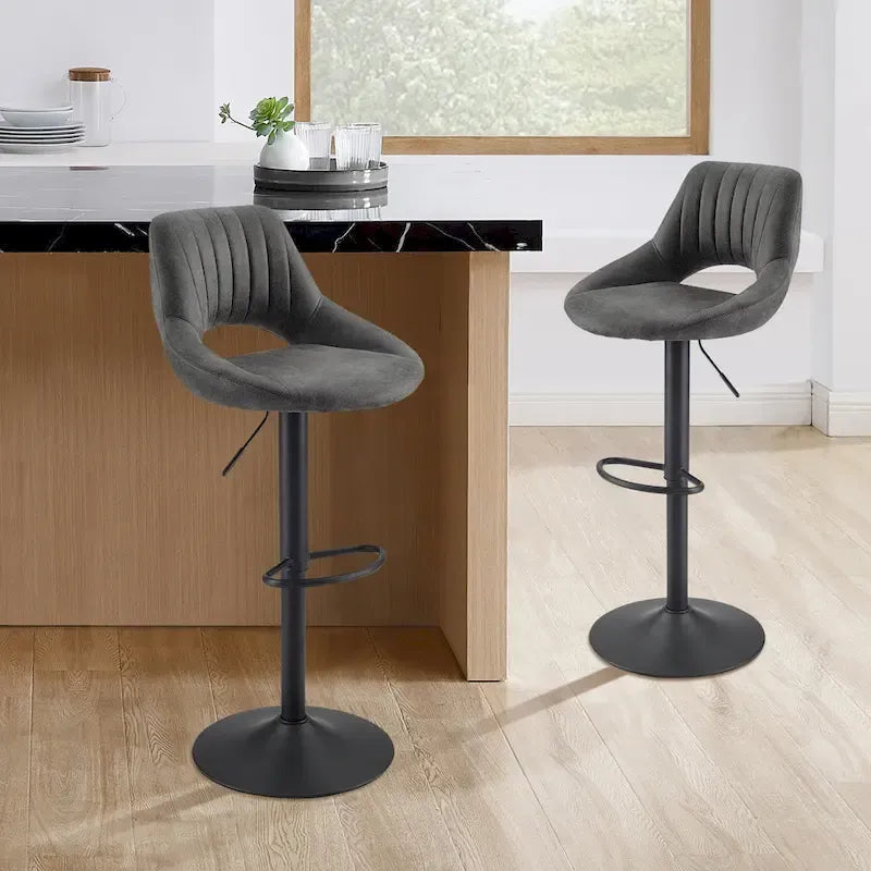 Tabouret de bar pivotant réglable rétro (lot de 2)