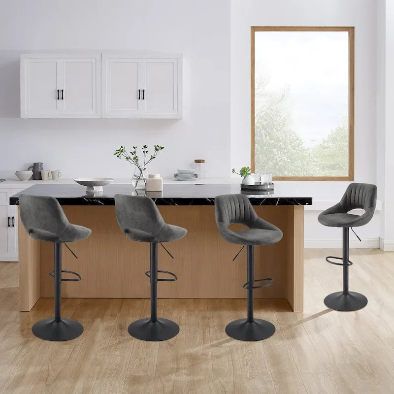 Tabouret de bar pivotant réglable rétro (lot de 2)