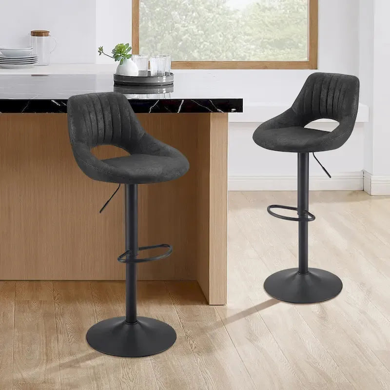 Tabouret de bar pivotant réglable rétro (lot de 2)