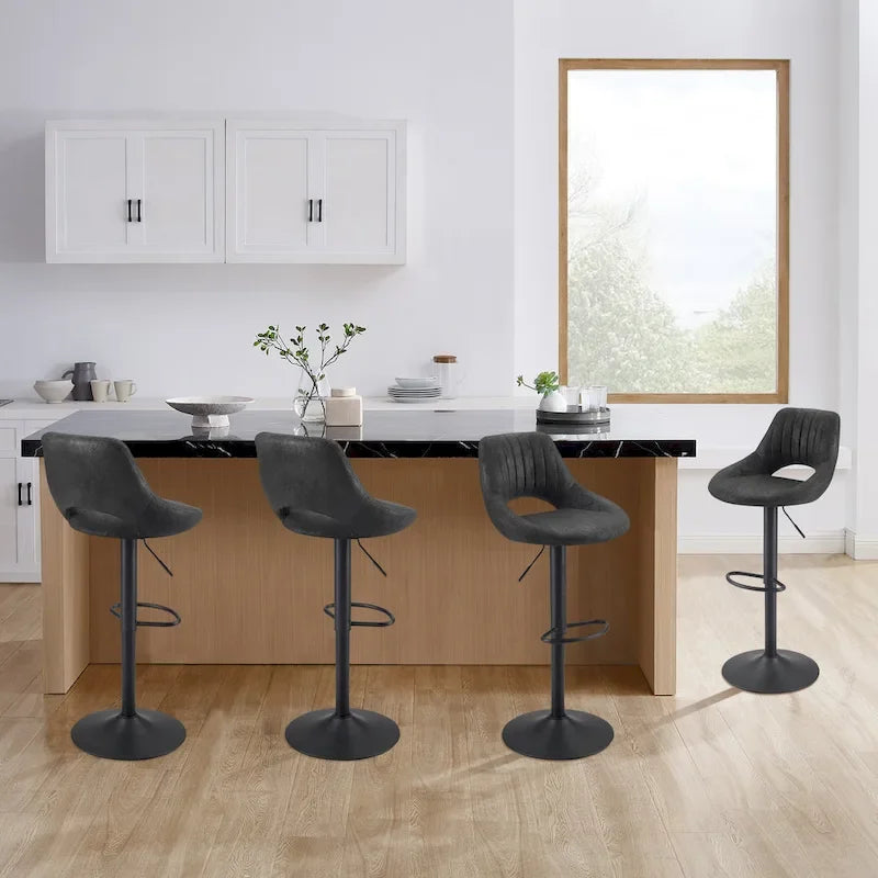 Tabouret de bar pivotant réglable rétro (lot de 2)