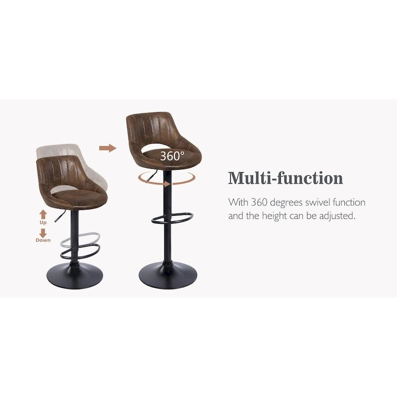 Tabouret de bar pivotant réglable rétro (lot de 2)