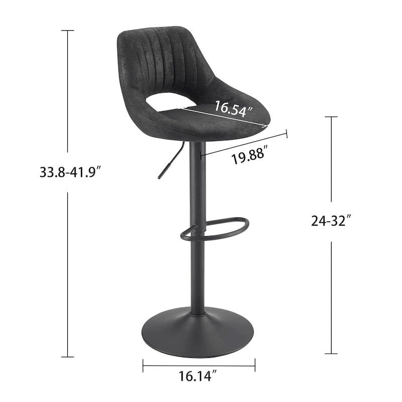 Tabouret de bar pivotant réglable rétro (lot de 2)